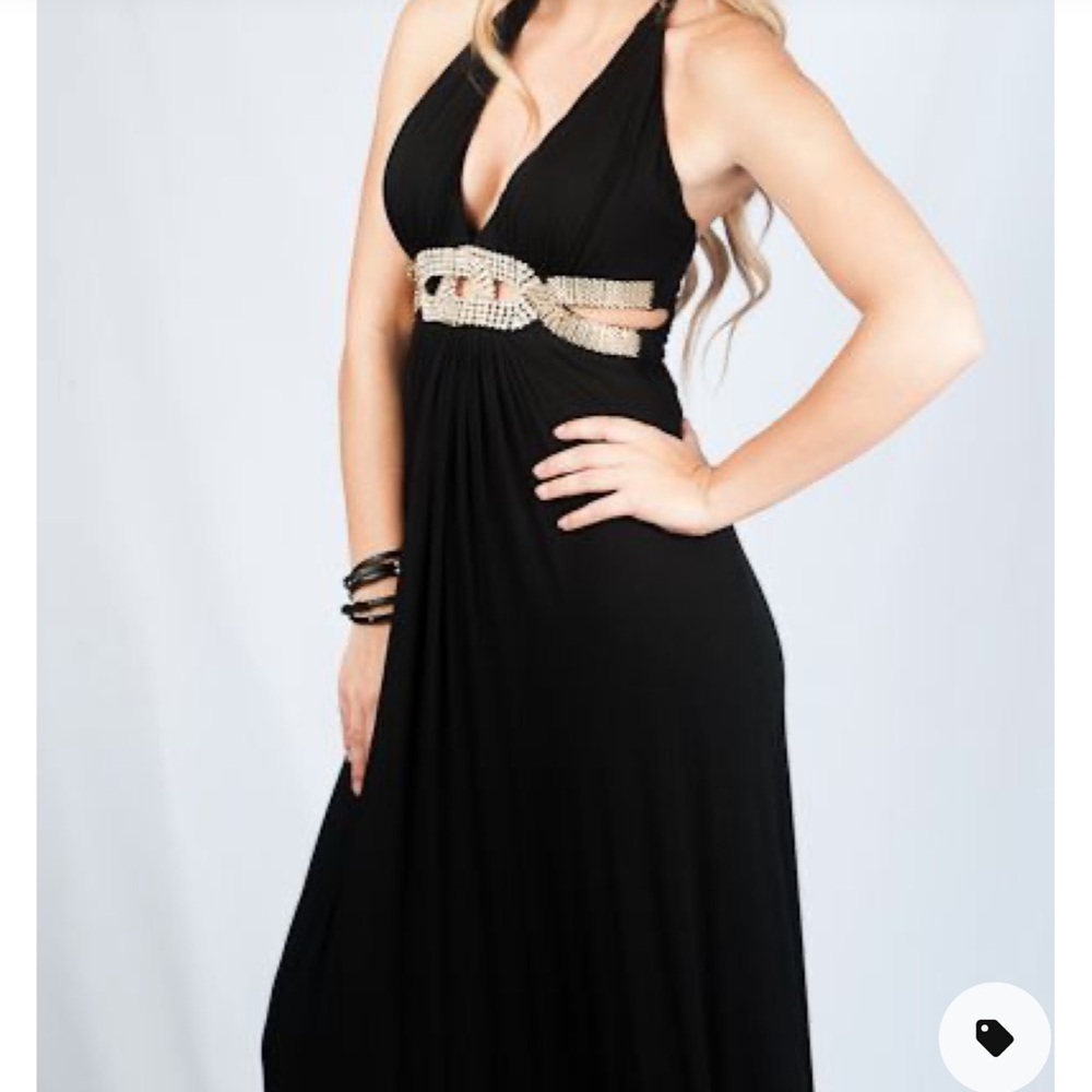 Sky Maxi Bling Rhinestone Dress M